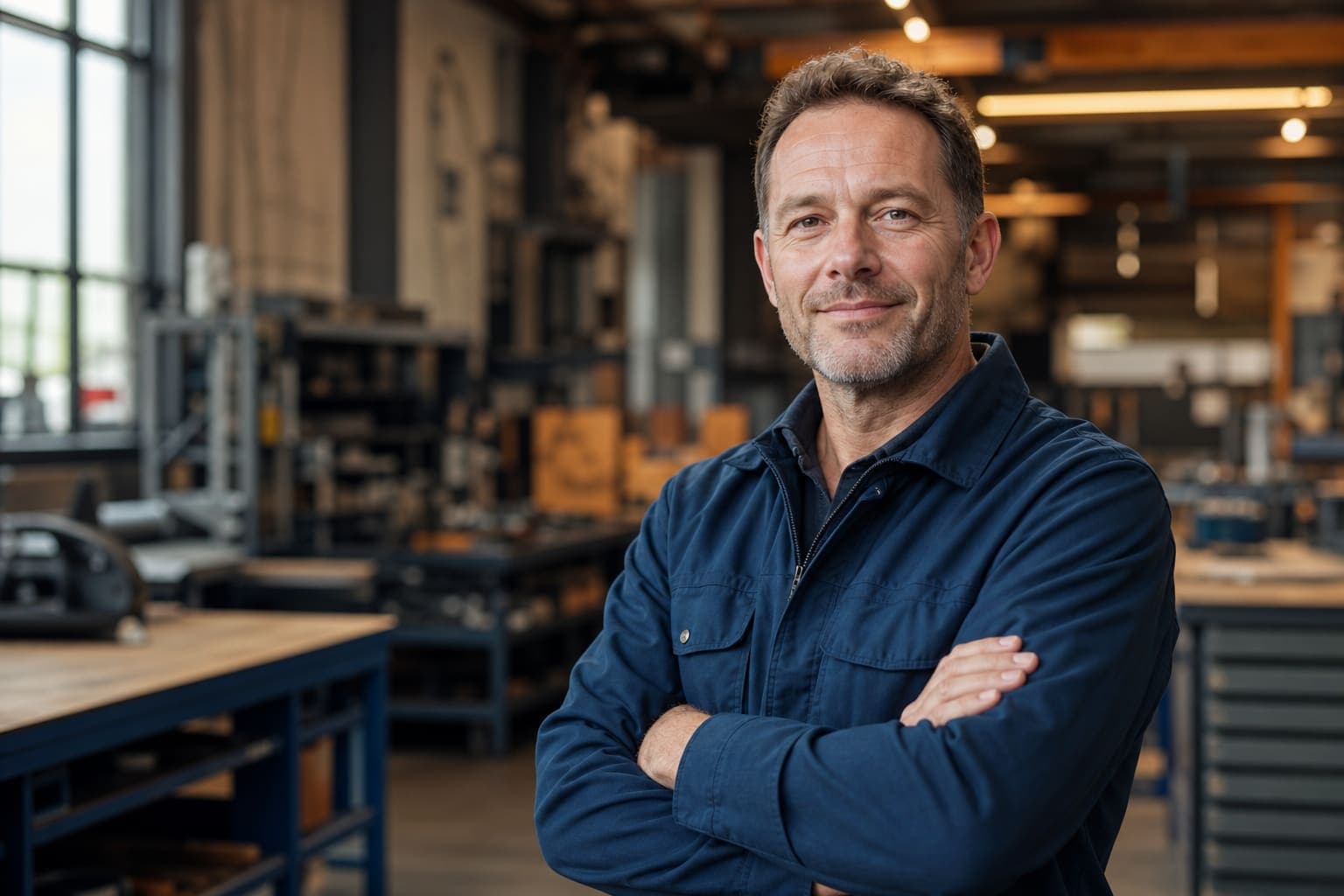 Ondernemer in zijn werkplaats